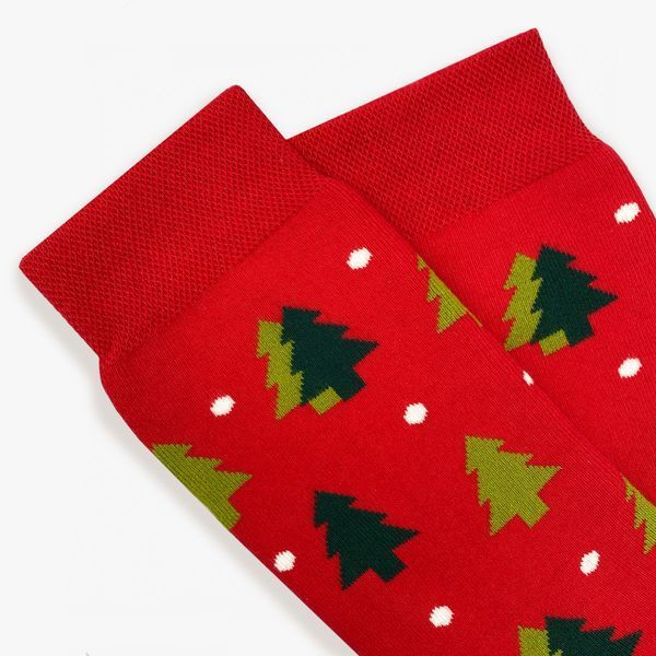 Теплі махрові шкарпетки Зимові ялинки 07532 фото